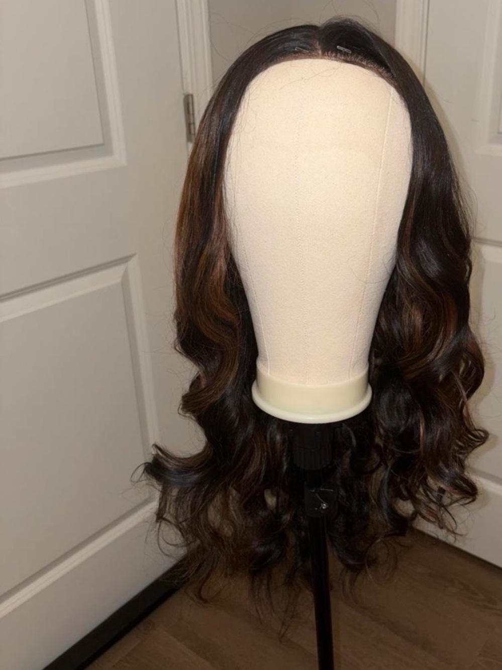 Natural Wave Women’s Lace Front Wig - Dark Brown with Subtle Highlights